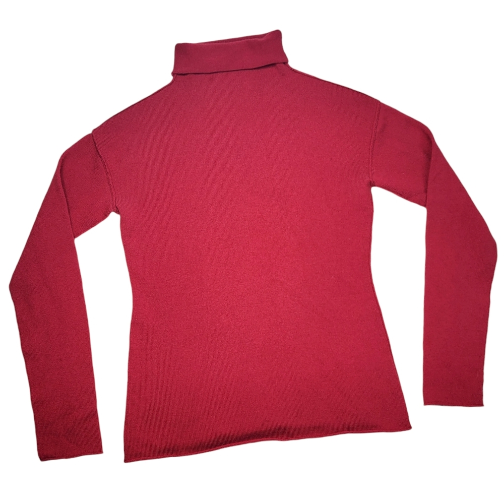 Banana Republic Red Turtleneck Sweater XS Womens Merino Wool Long Sleeve Ribbed